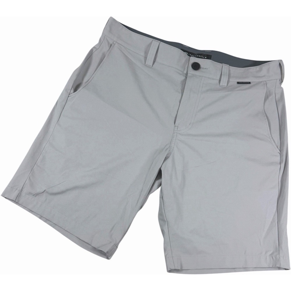 TravisMathew Mens Gray Performance Stretch Golf Shorts Size 32 Chino Style